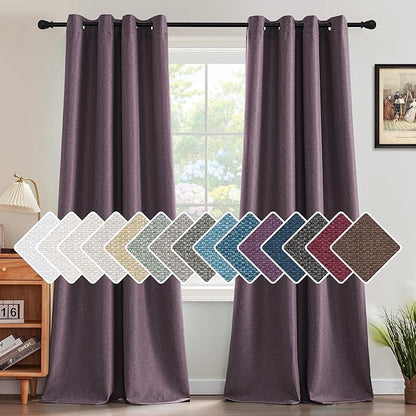 H.VERSAILTEX Linen Blackout Curtain 84 Inches Long by HVERSAILTEX