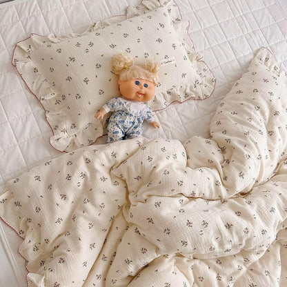 BuLuTu Muslin Toddler Duvet Cover + Duvet Insert, Fits Toddler Bed, Primrose Print