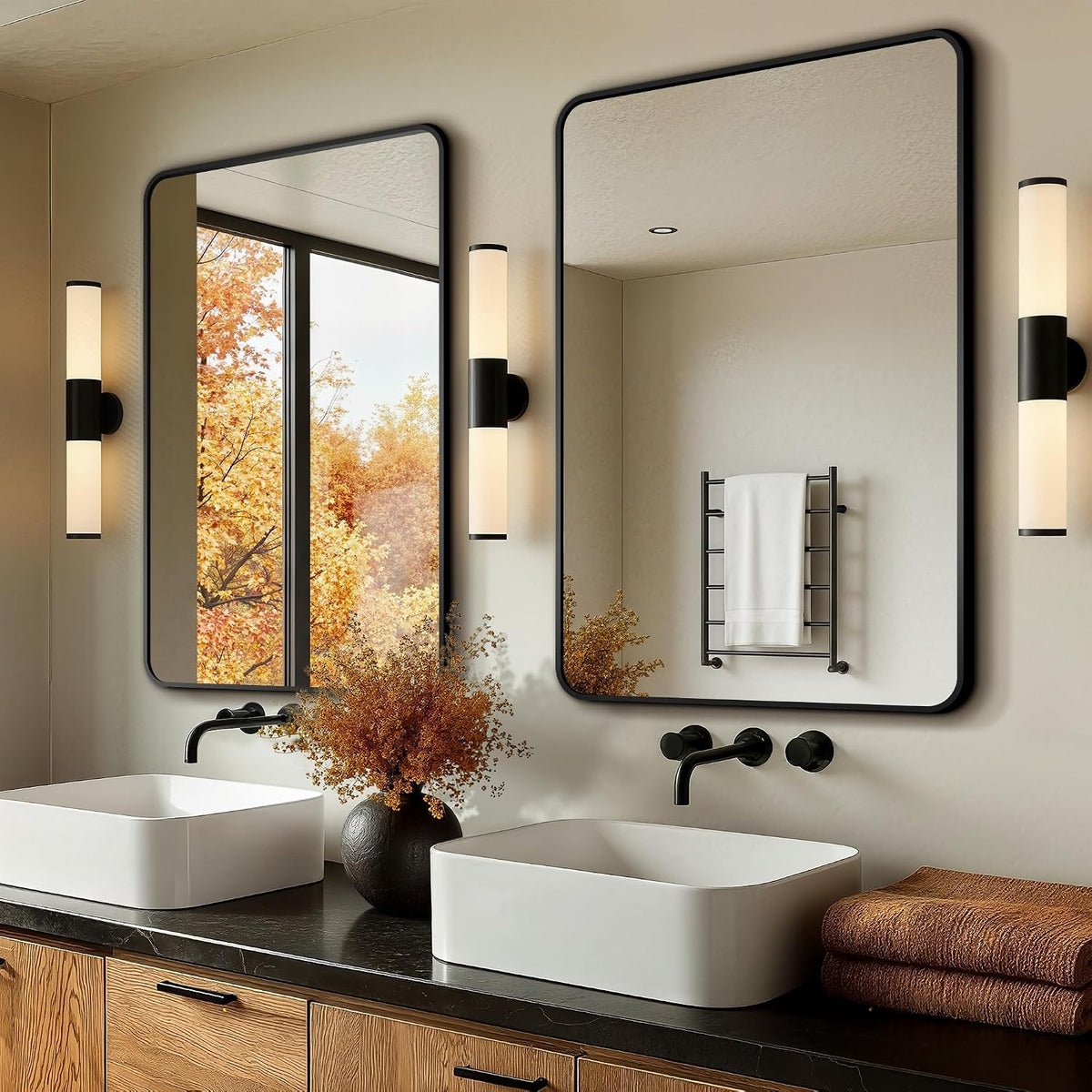 vanity black bathroom mirror for over sink, 2, main product view
