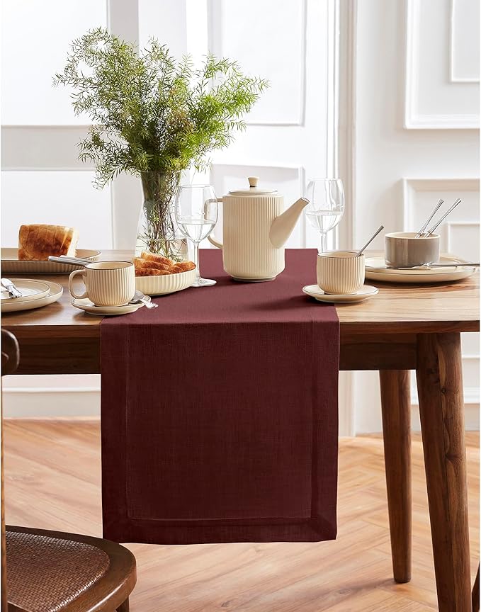 Solino Home 100% Pure Linen Cordovan Table Runner 36 Inches by SolinoHome