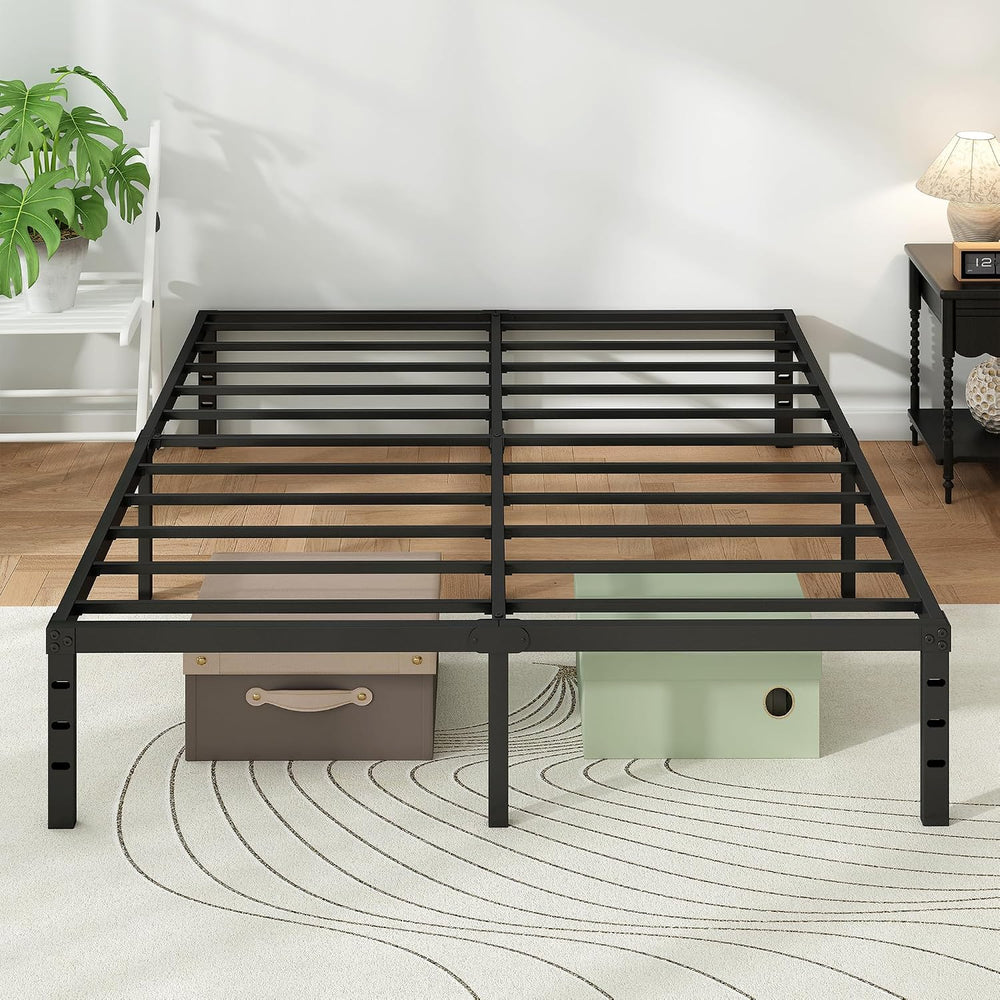 Metal Platform Bed Frame Full Size, 14 Inch Height with Heavy Duty Steel Supp...