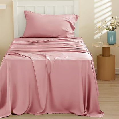 Bedsure Cooling Sheets Twin, Rayon Derived from Bamboo, Breathable & Soft Twin - Image 2