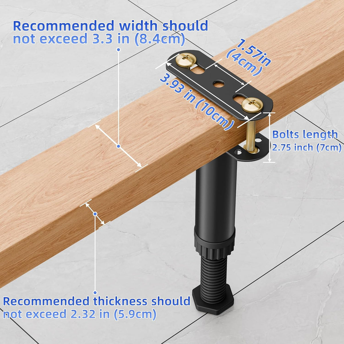 wlrrcwdttc 6 pcs adjustable height bed support legs, package contents