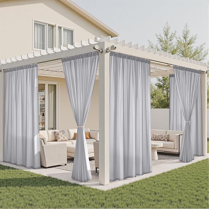 HOMEIDEAS Non-See-Through Light Grey Privacy Semi Sheer Curtains 63 Inches Long - Image 7