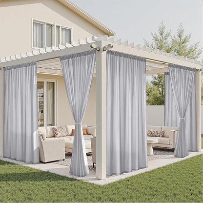 HOMEIDEAS Non-See-Through Light Grey Privacy Semi Sheer Curtains 96 Inches Long - Image 5