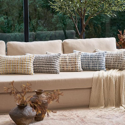 Aeckself Boho Chenille Tufted Pillow Cover 12x20 Inch, Rectangle Decorative - Image 6