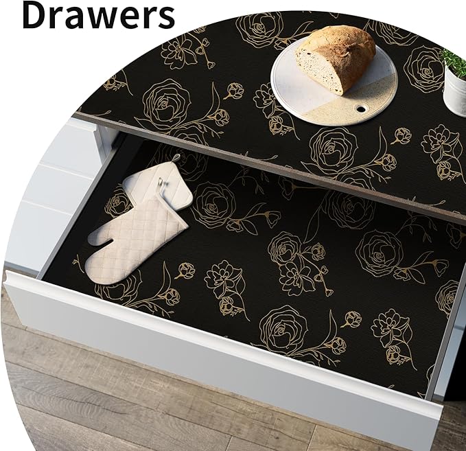 Shelf Liners for Kitchen Cabinets 17.5in x 20FT Non Adhesive Drawer Liner Black - Image 9