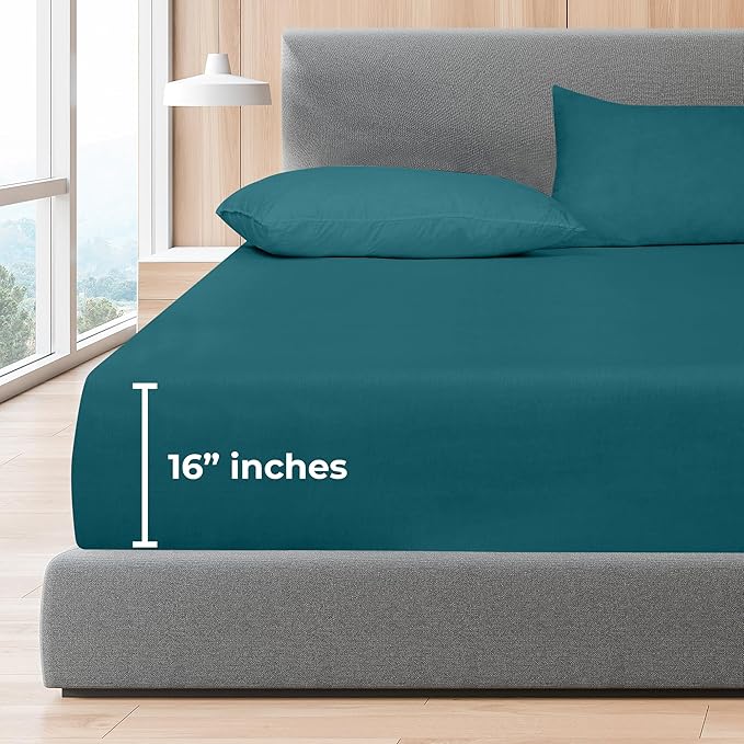 ROYALE LINENS 300 Thread Count 100% Long Staple Combed Cotton Fitted Sheet Full - Image 9