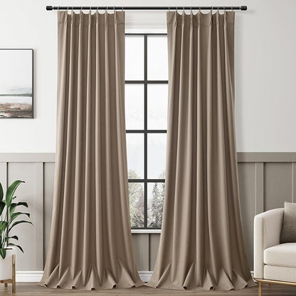 Light Taupe Blackout Curtains 96 Inches Long by Aersas