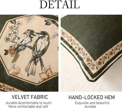ISAENNE Design Linen Chinoiserie Lumbar Throw Pillow Covers 12"x28", Farmhouse - Image 4