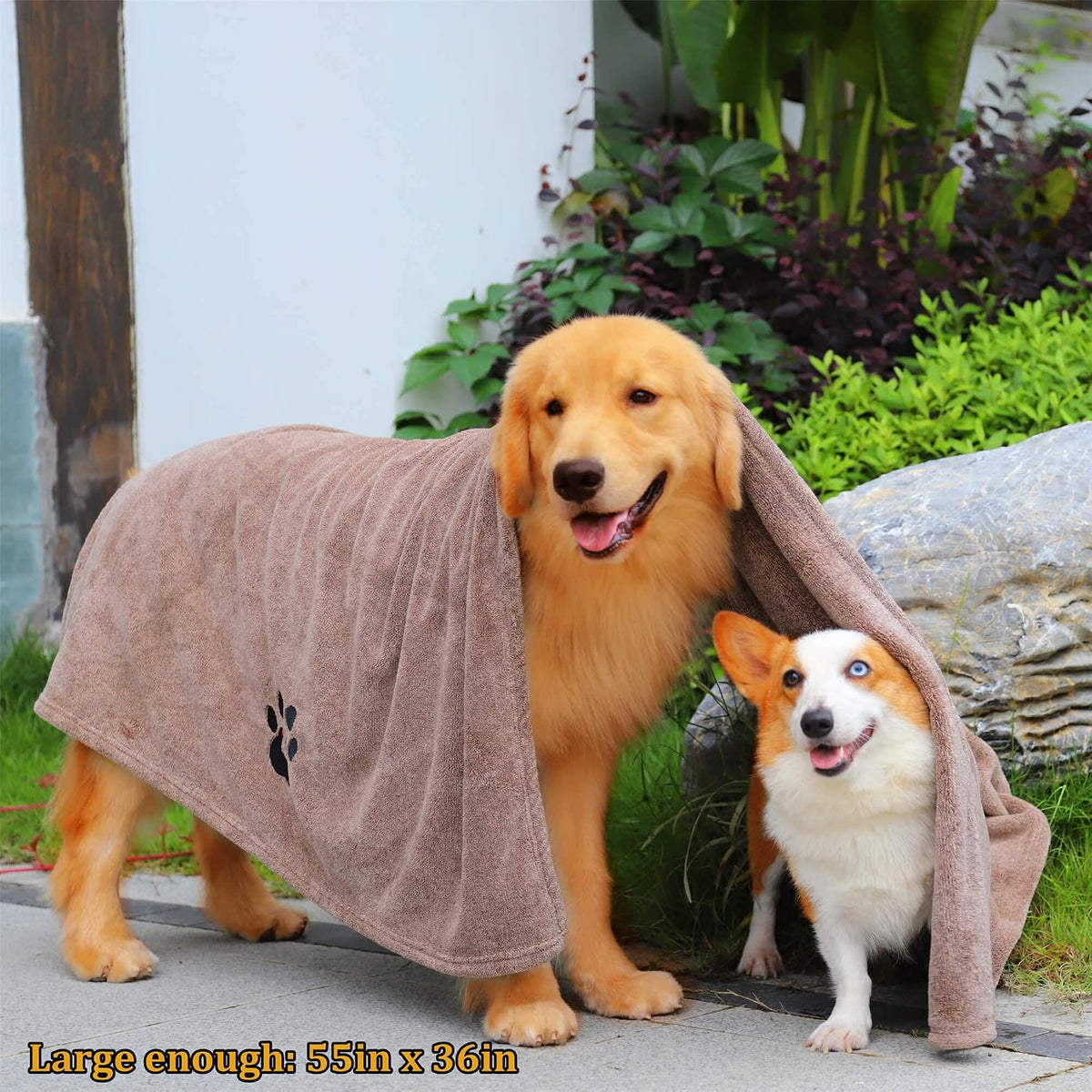 dogvingpk extra large dog towels for drying dogs, side view