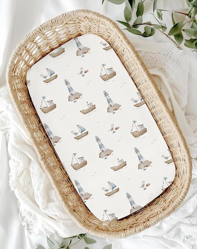 Bassinet Sheets for Baby Girls Boys 2 Pack, Fitted Baby Mattress Sheet for - Image 6