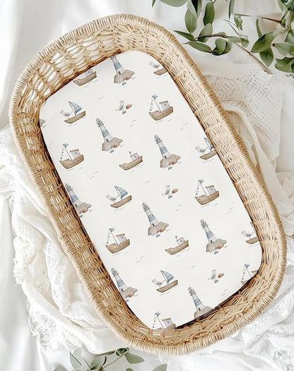 Bassinet Sheets for Baby Girls Boys 2 Pack, Fitted Baby Mattress Sheet for - Image 6