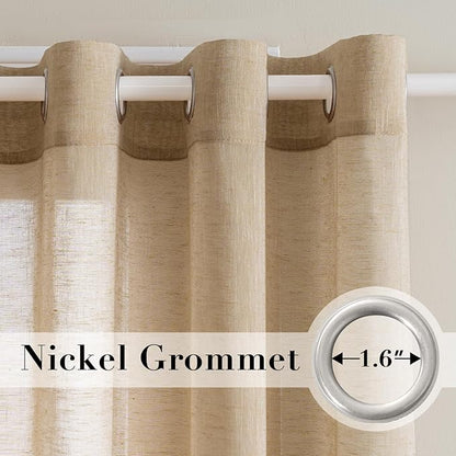 H.VERSAILTEX Linen Curtains Flax Linen Blended Curtain Panels - Image 2