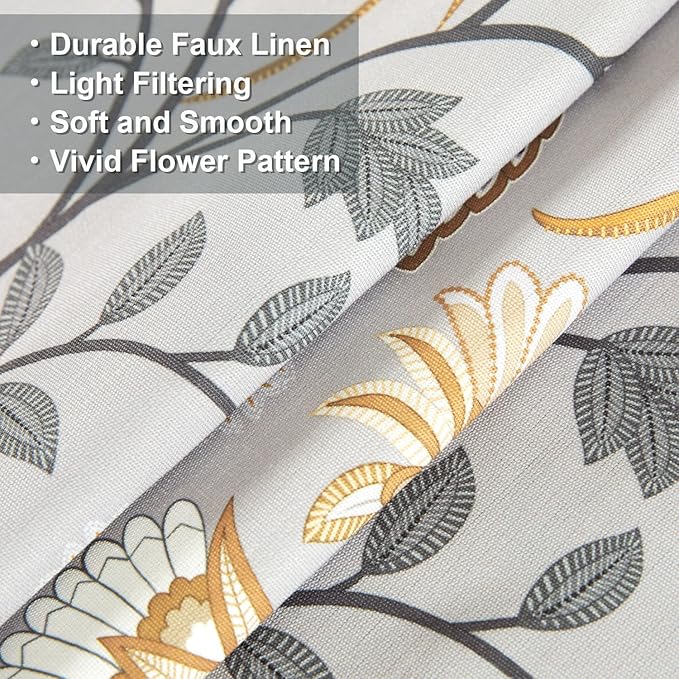 Leeva Tie Up Valances for Windows, Light Filtering Kitchen Curtains Valances - Image 7