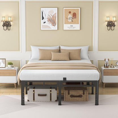 nkz king size metal platform bed frame, 18 shown in use
