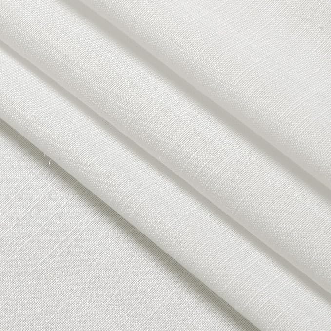 Nanspring Off White Cafe Curtains 45 Inch Length Set 2 Panel Back Tab Pocket - Image 6
