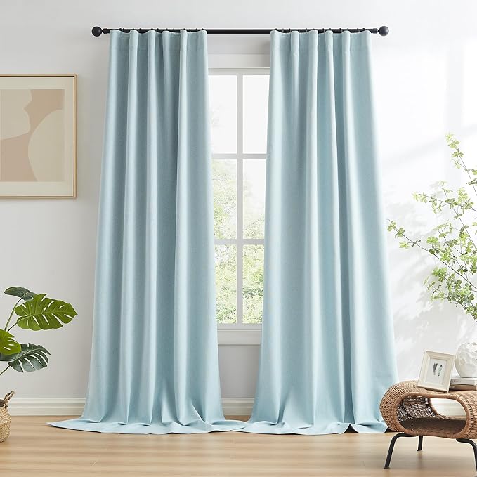 Full Shading Blackout Linen Door Curtains - Image 2