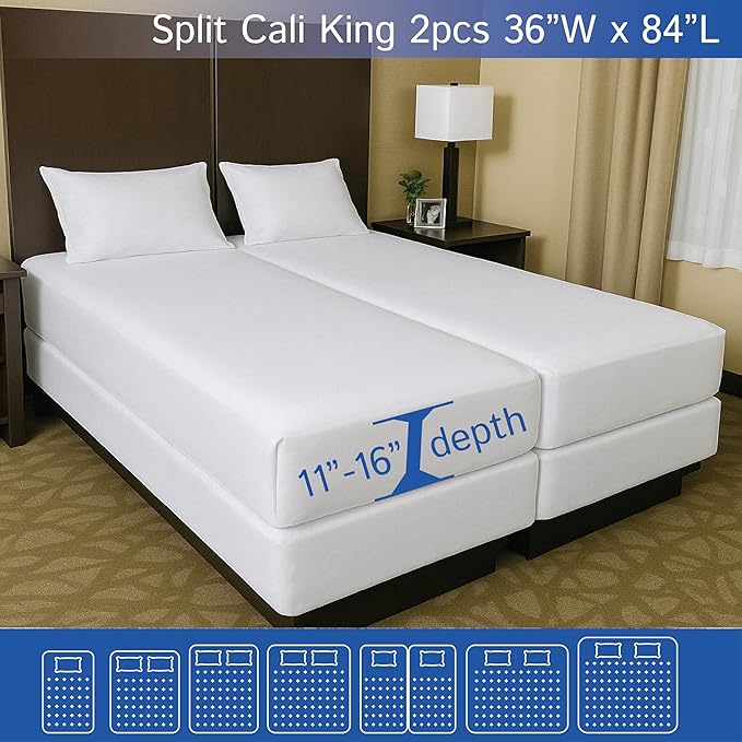 Split Cali King Mattress Encasement 36" x 84" - Image 3