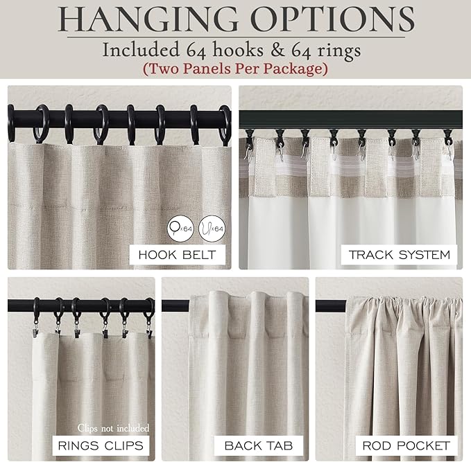 Curtains 100 Inch Length Wide Pleated Blackout Curtain - Image 4