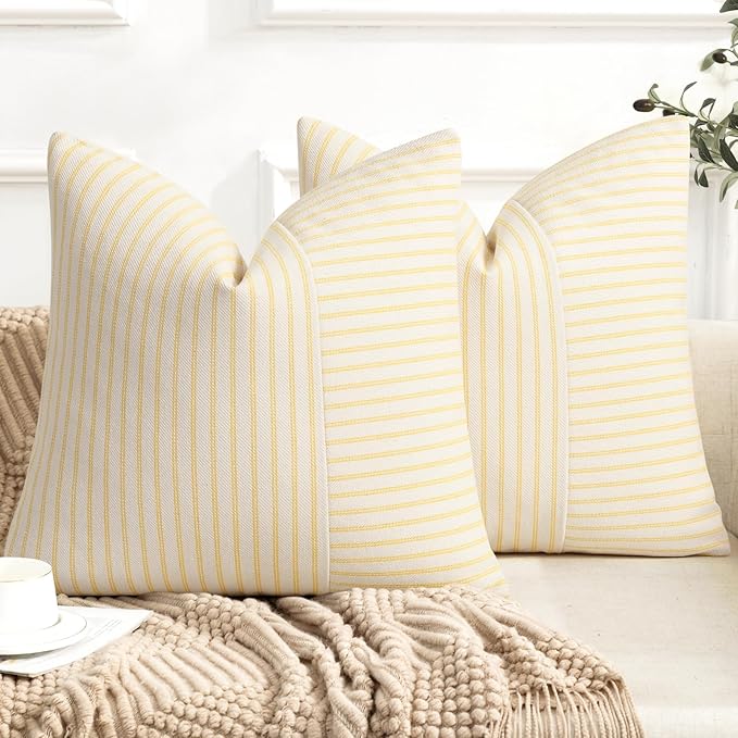 YCOLL Farmhouse Pillow Covers 22x22, Modern Accent Square Throw Pillow Covers by PillowCoversExpert
