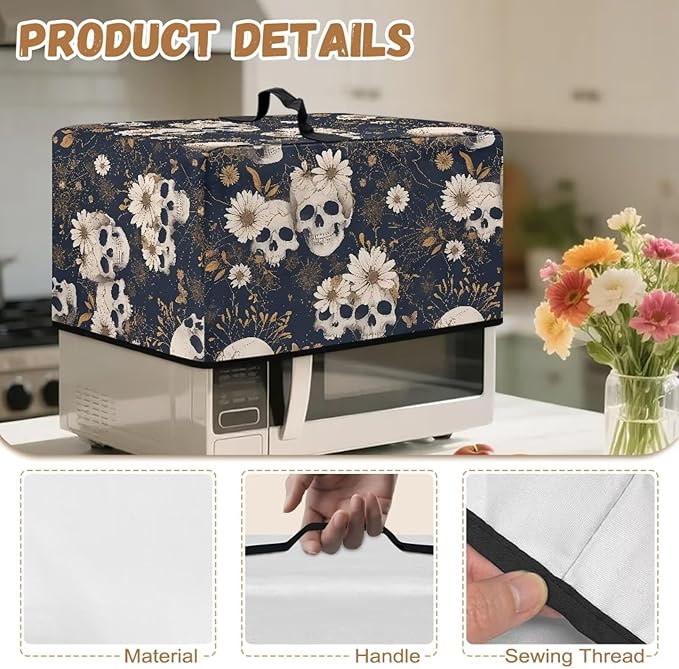 Microwave Oven Cover, Skull Halloween Dust Oil Proof Waterproof Machine - Image 7