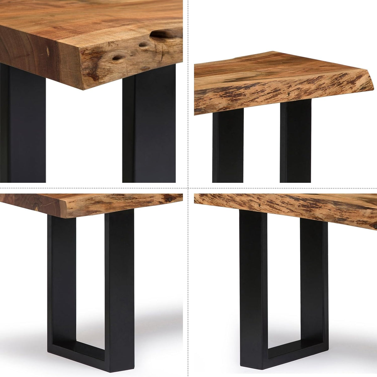 alaterre alpine live edge solid wood rustic entryway on a desk or shelf
