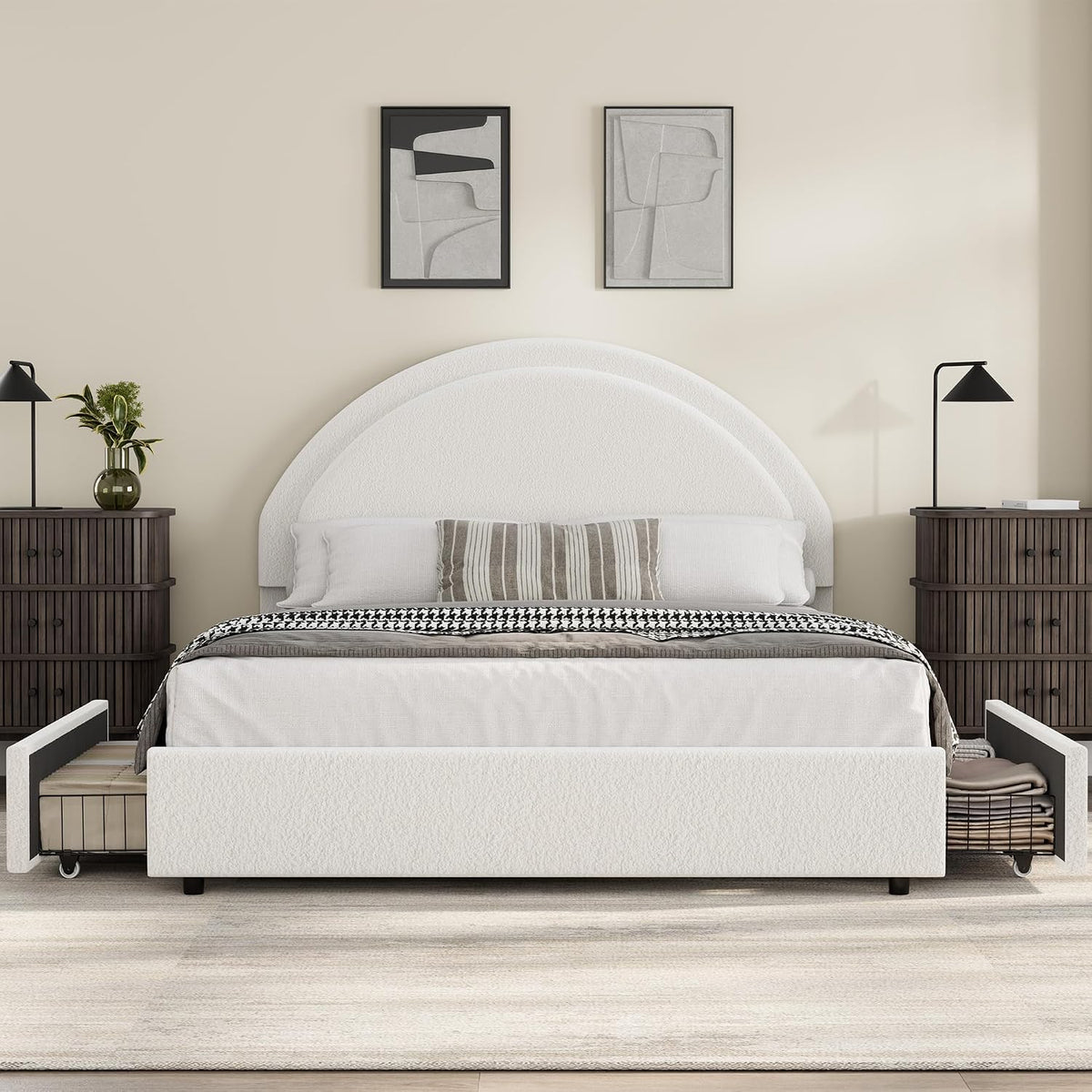 garvee full size bed frame with storage drawers, package contents
