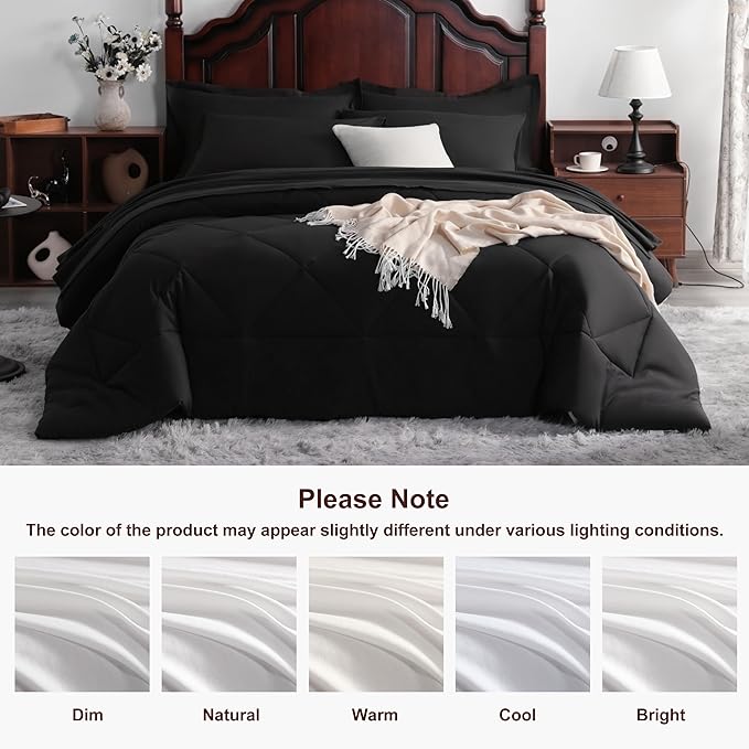 NTBAY King Comforter Set with Sheets, 7 Pieces Soft and Breathable King Bedding - Image 8