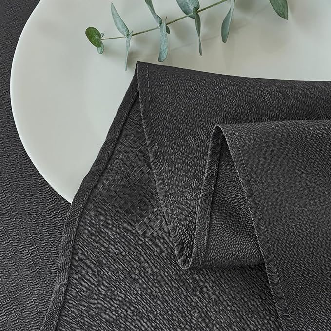 maxmill Round Linen Looking Textured Tablecloth Spill-Proof Wrinkle Free Soft - Image 8