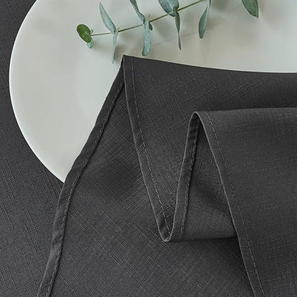 maxmill Round Linen Looking Textured Tablecloth Spill-Proof Wrinkle Free Soft - Image 8
