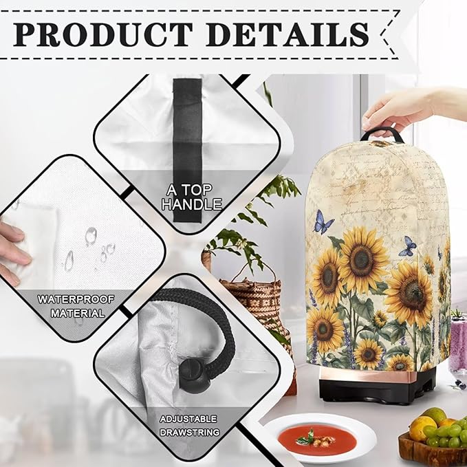 Reindeer Flowers Blender Cover Dust Cover Appliance Dust Cover - Image 4