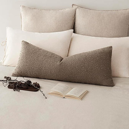 Foindtower Decorative Textured Boucle Throw Pillow Covers Accent Solid Pillow by Foindtower