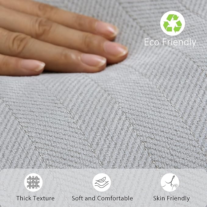 ZWJD Light Gray Pillow Covers 22x22 Set of 2 Chenille Throw Pillow Covers - Image 4