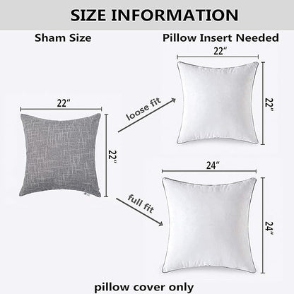 Kevin Textile Faux Linen Square 2 Tone Woven Throw Pillow Sham Cushion Case - Image 6