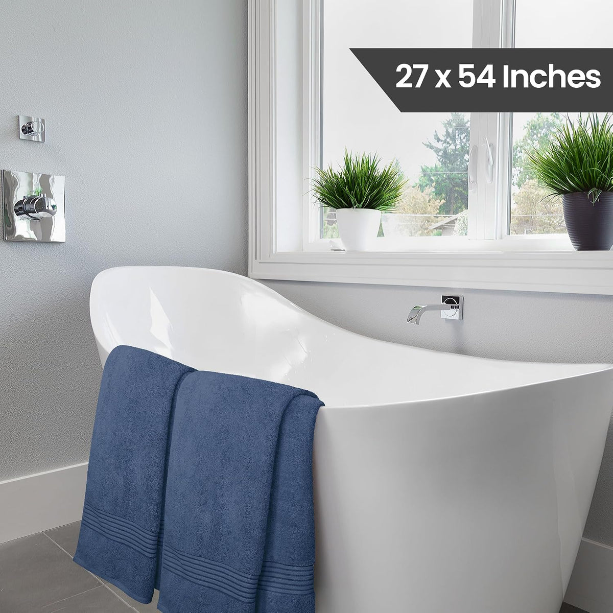 utopia towels luxurious bath towels set, 27x54 in, front angle view