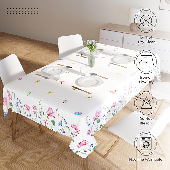 Encasa XO Rectangular 56"x72" Tablecloth | Water-Repellent Polyester Dining - Image 5