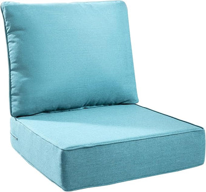 6" Thick Outdoor Cushions 24x24x6, 1-Set Deep Seat Patio Cushions by Pugire