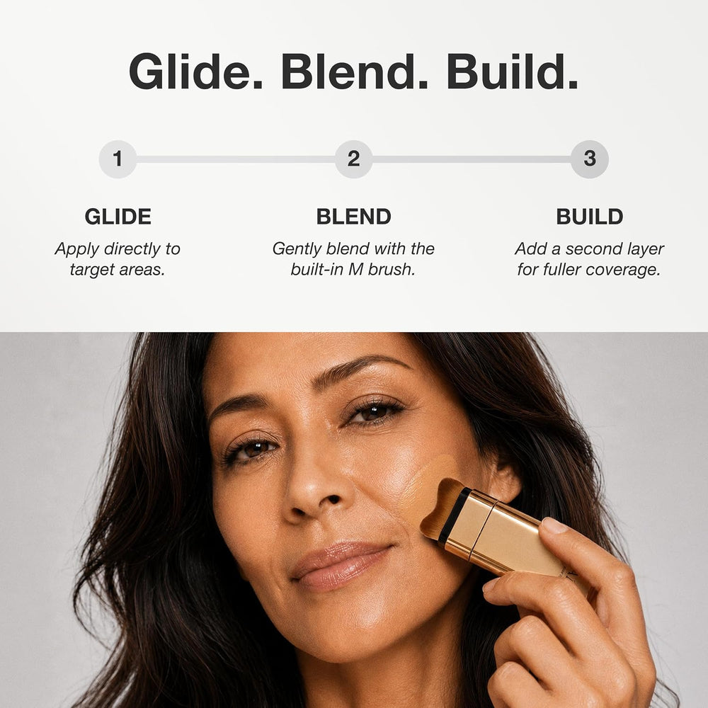 Hanae Korea 3-in-1 Foundation Stick with Brush, Full Coverage | Medium Tone