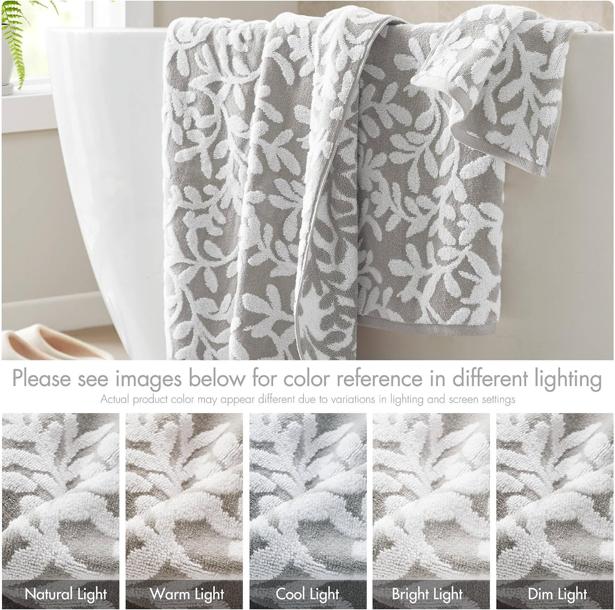 madison park skyler floral decorative bath towel set, view 9