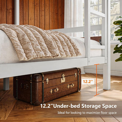 galnfu metal bunk bed full over full, heavy showing dimensions