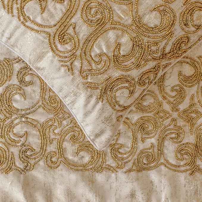 The HomeCentric King/Queen/Twin Gold Designer Twin 53"x18" Bed Runner Without - Image 3