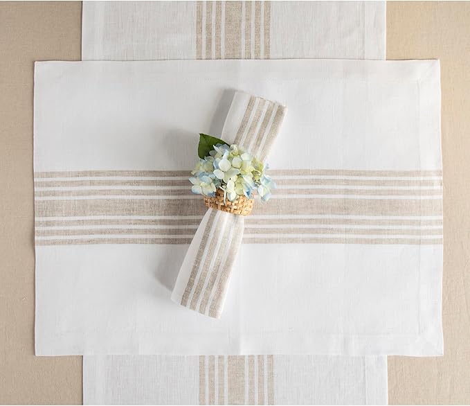 Solino Home Stripe Linen Table Runner 156 Inches Long - Image 9