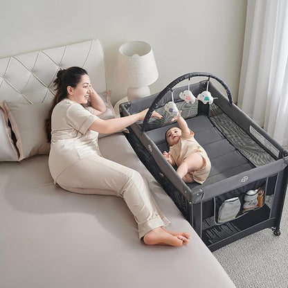 Pamo Babe Portable Playpen Foldable Playard Portable Crib - Image 9