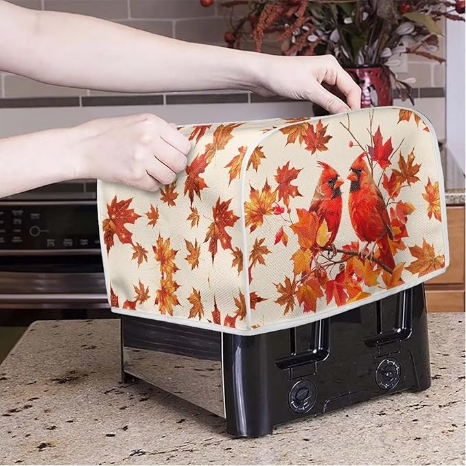 Cardinal Printed 2 Slice Kitchen Machine Covers, Maple Leaves Print Toaster - Image 2