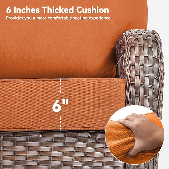 6" Thick Outdoor Cushions 22x24x6, 7-Set Deep Seat Patio Cushions - Image 6