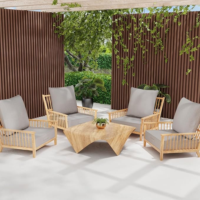 Outdoor Olefin Water-Resistant Deep Seat Cushion Set, Thickened Sofa Chair Pad - Image 6