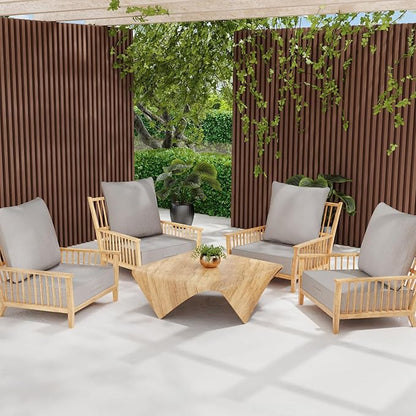 Outdoor Olefin Water-Resistant Deep Seat Cushion Set, Thickened Sofa Chair Pad - Image 6