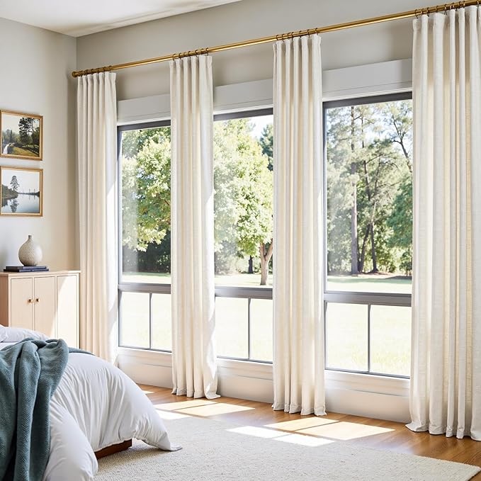 jinchan Linen Smei Sheer Curtains 90 Inch Length 2 Panels Set Light Filtering - Image 7