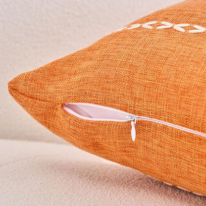 vctops Orange Fall Striped Cotton Linen Decorative Throw Pillow Cover - Image 3
